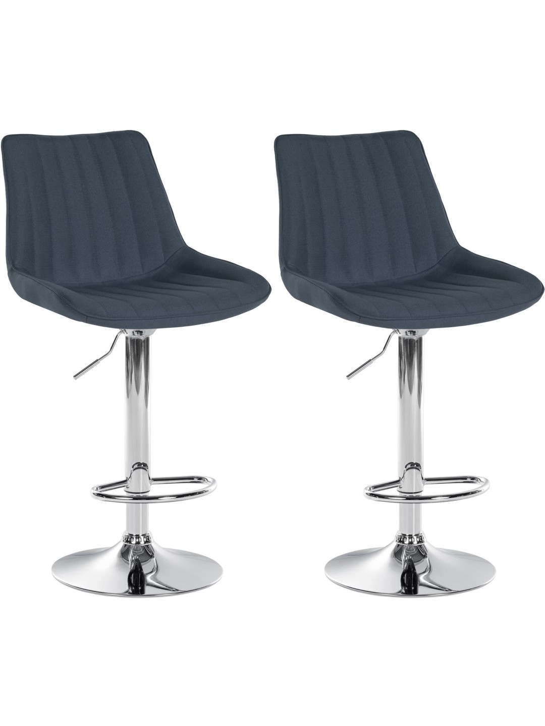 Sæt med 2 barstole Toni stof krom, mørkegrå