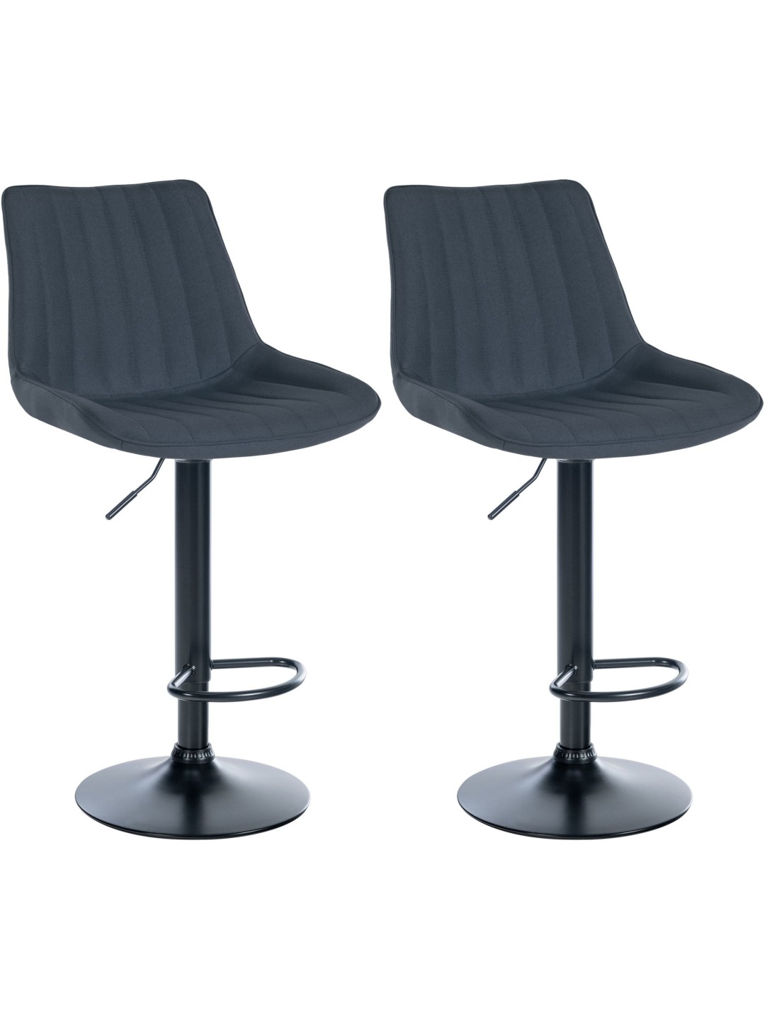 Sæt med 2 barstole Toni stof, mørkegrå