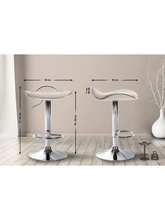 Barstol Shanghai imiteret læder C, creme