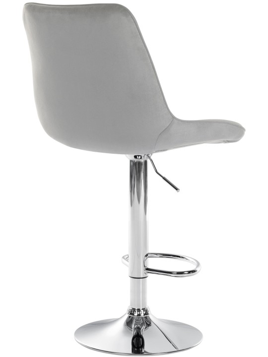 Sæt med 2 barstole Toni velour chrome, grå