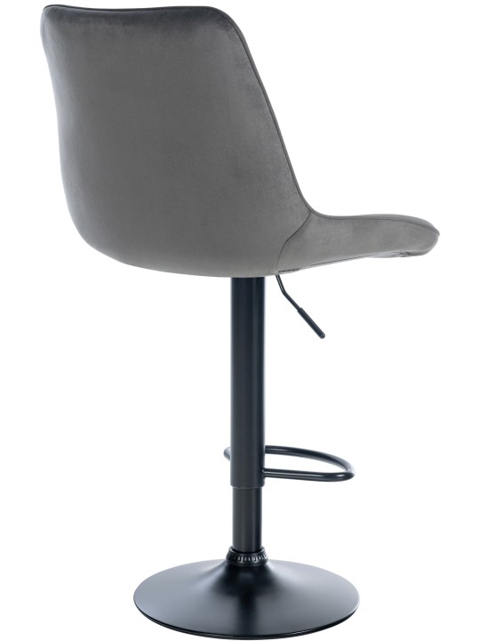 Sæt med 2 barstole Toni velvet, mørkegrå