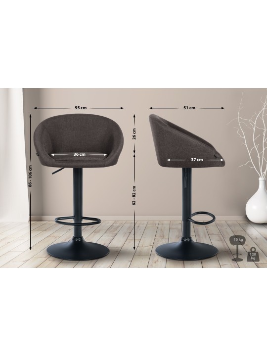 Barstol Davie stof, mørkegrå Barstol Davie stof, mørkegrå