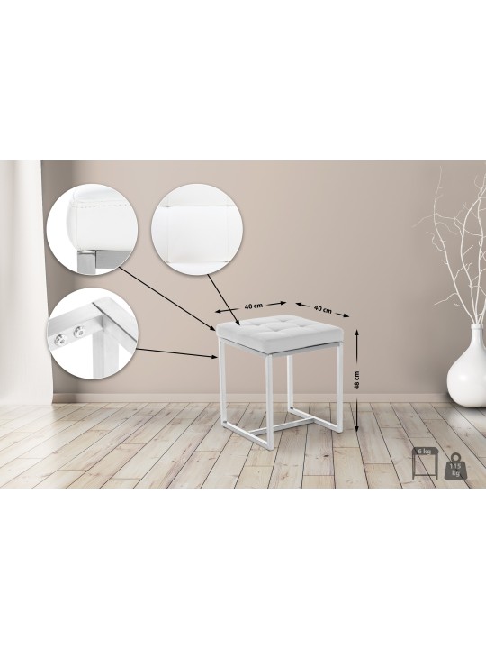 Taburet Barci, hvid Taburet Barci, hvid