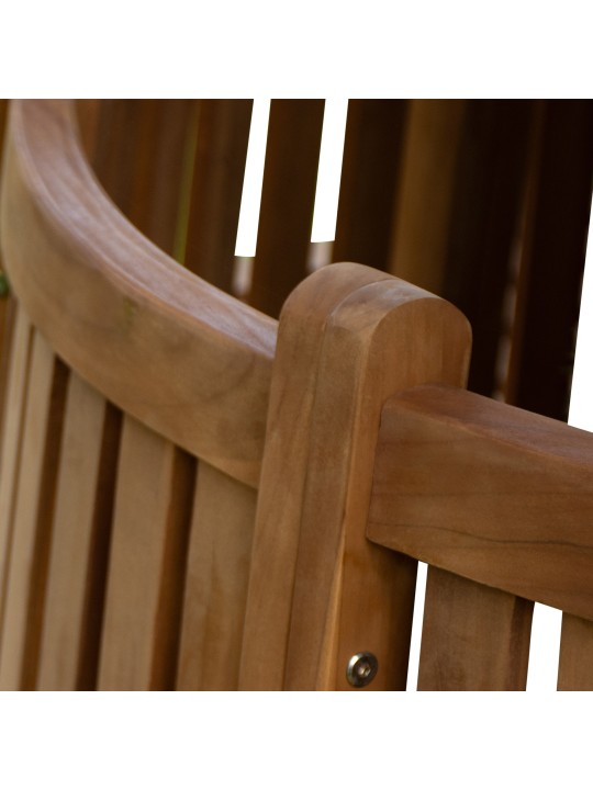 Træbænk Nila 206cm rund med ryglæn, brun Træbænk Nila 206cm rund med ryglæn, brun