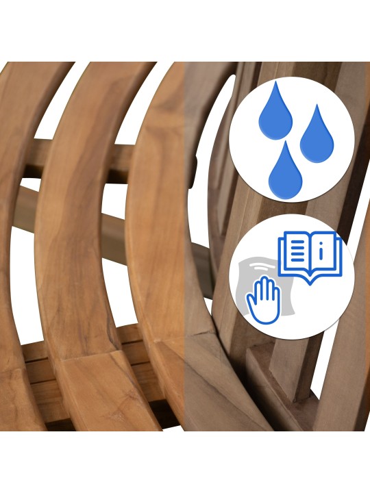 Træbænk Nila 206cm rund med ryglæn, brun Træbænk Nila 206cm rund med ryglæn, brun