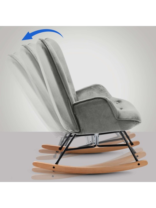 Gyngestol Sanka fløjl, grå Gyngestol Sanka fløjl, grå