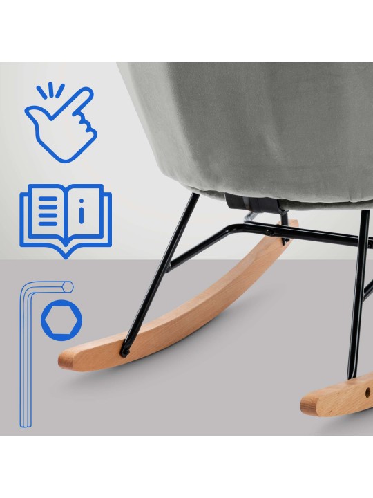 Gyngestol Sanka fløjl, grå Gyngestol Sanka fløjl, grå