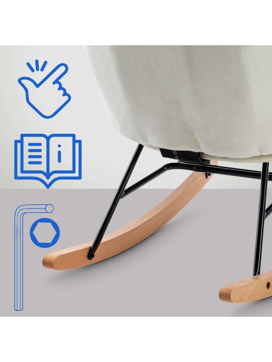 Gyngestol Sanka fløjl, creme