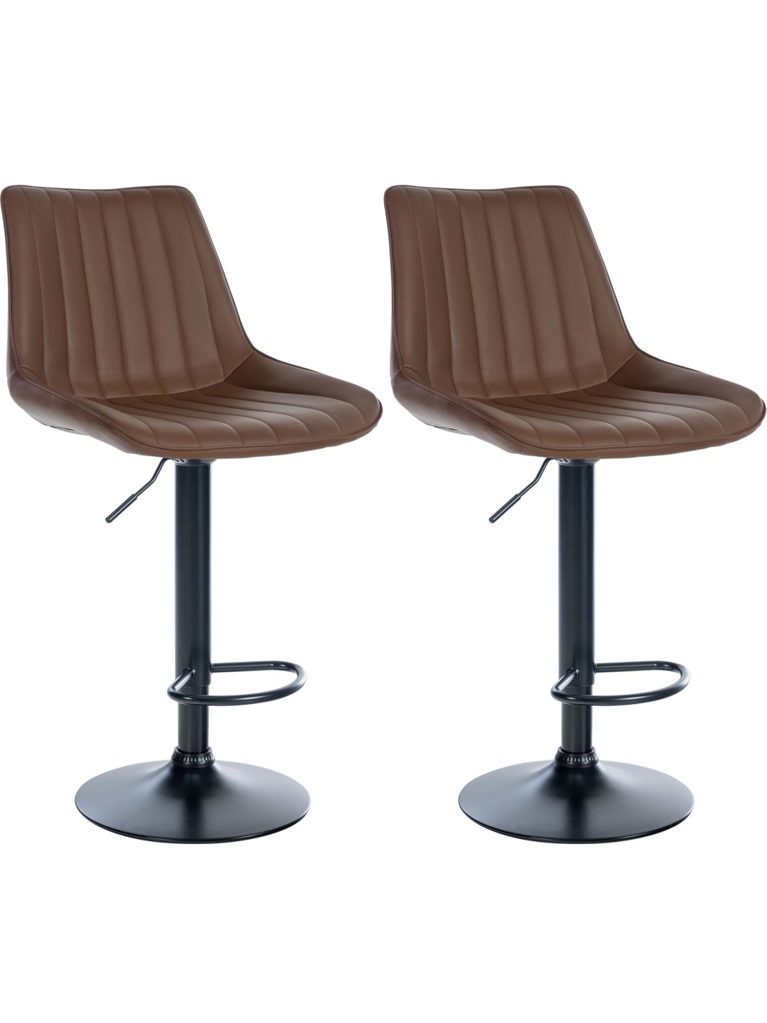 Sæt med 2 barstole Toni imiteret læder, brun