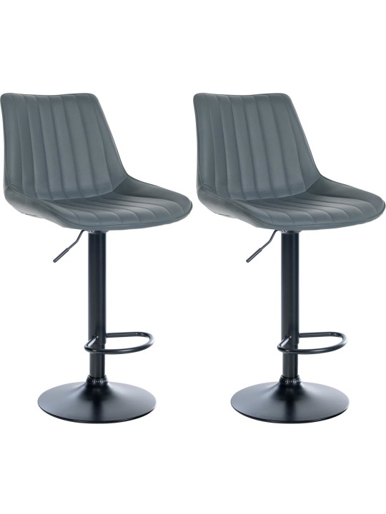 Sæt med 2 barstole Toni imiteret læder, grå Sæt med 2 barstole Toni imiteret læder, grå