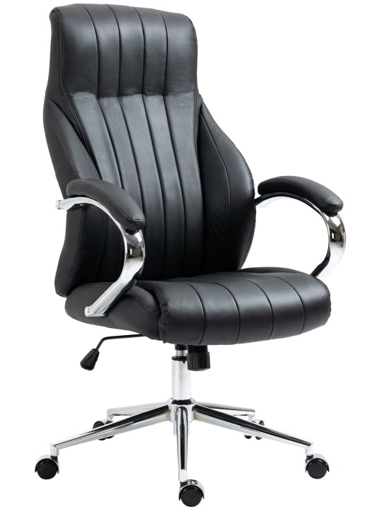 Wigan kontorstol i ægte læder, sort Wigan kontorstol i ægte læder, sort