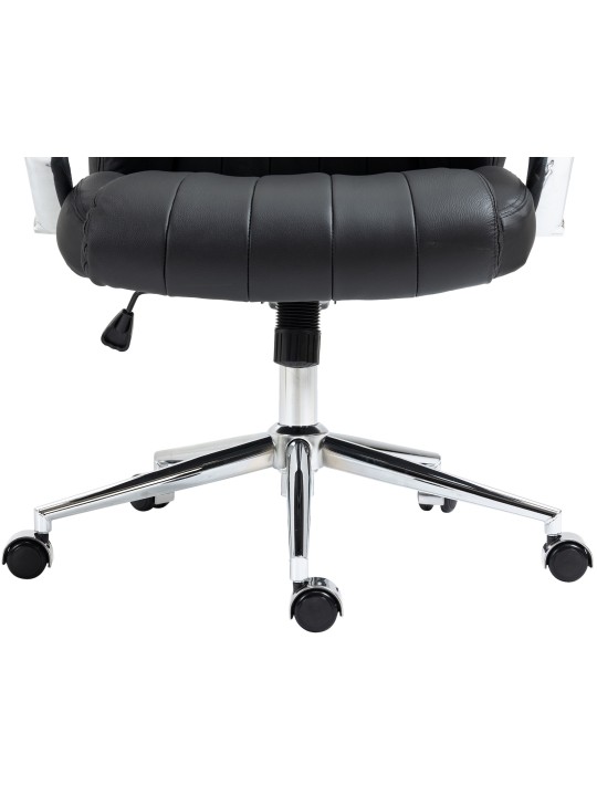 Wigan kontorstol i ægte læder, sort Wigan kontorstol i ægte læder, sort