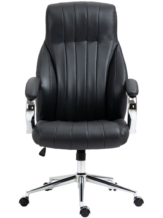 Wigan kontorstol i ægte læder, sort Wigan kontorstol i ægte læder, sort