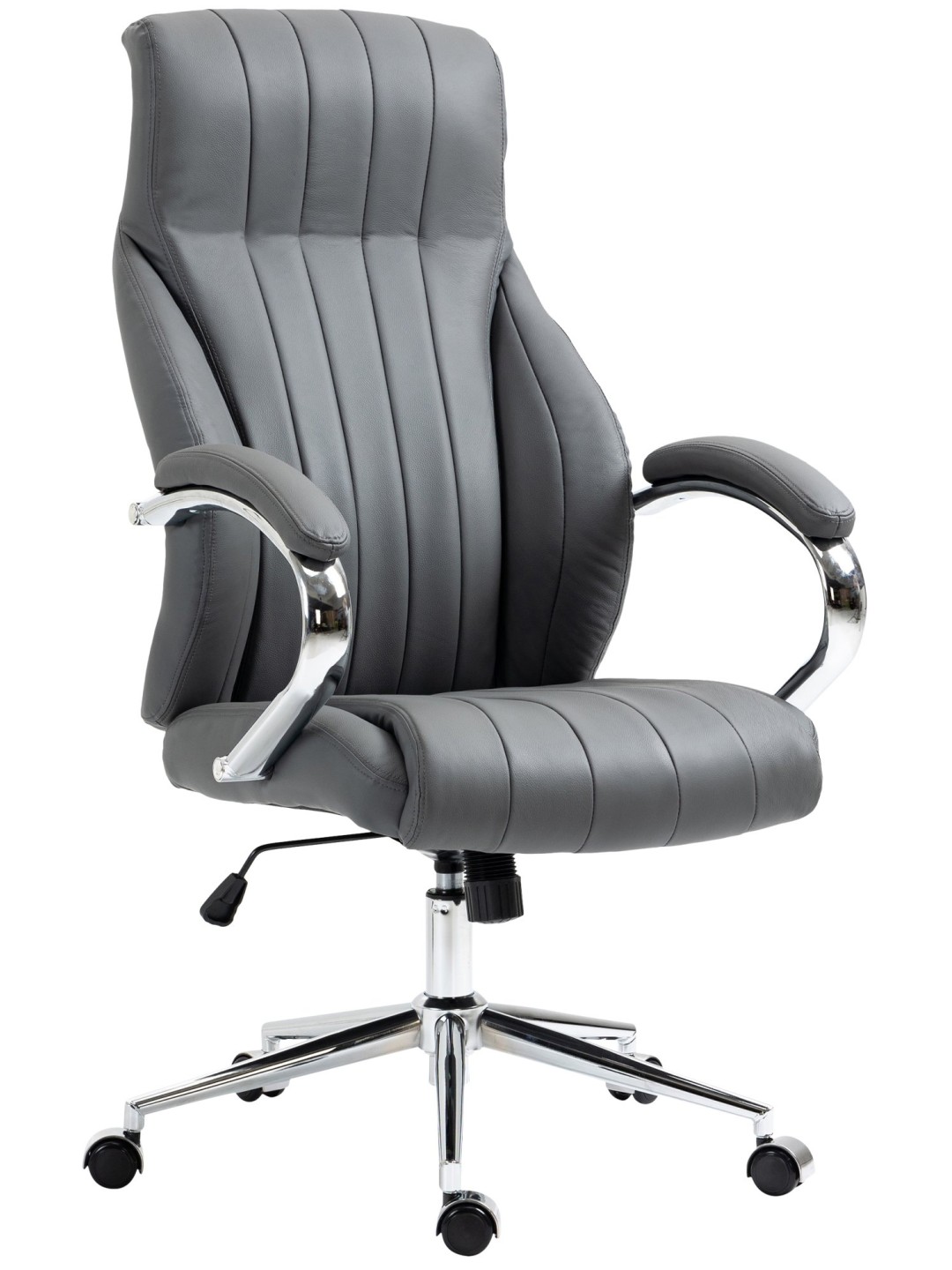 Kontorstol Wigan ægte læder, grå