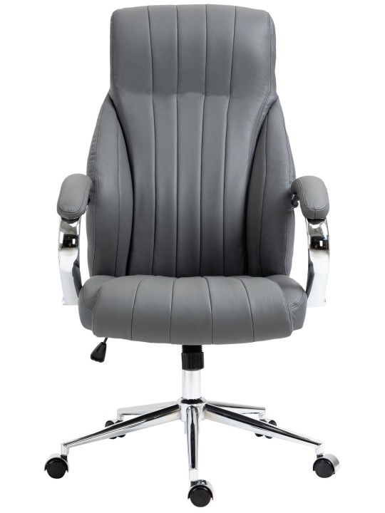 Kontorstol Wigan ægte læder, grå
