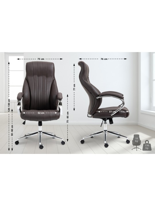 Kontorstol Wigan ægte læder, brun Kontorstol Wigan ægte læder, brun