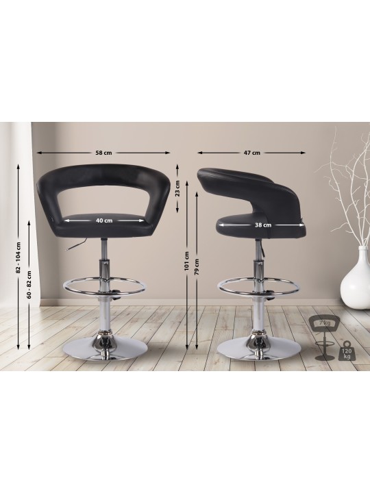 Barstol Jaen imiteret læder, sort Barstol Jaen imiteret læder, sort