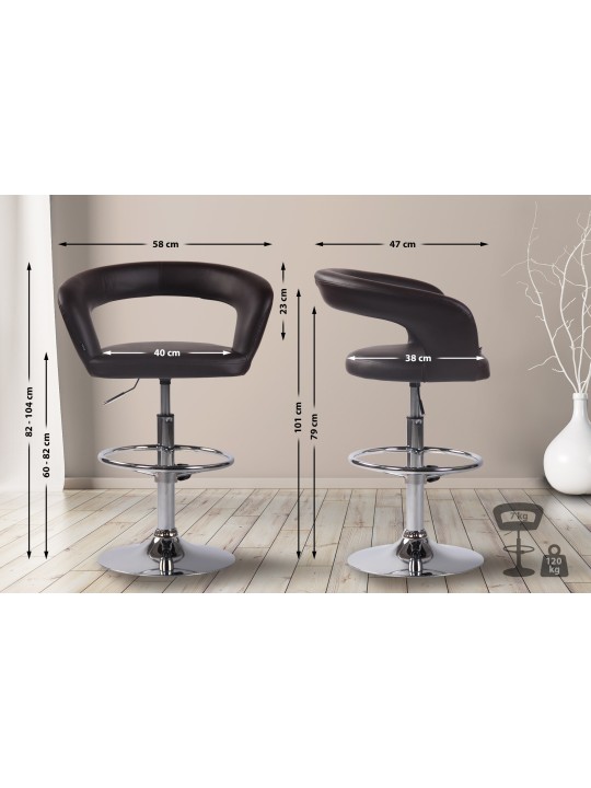 Barstol Jaen imiteret læder, brun