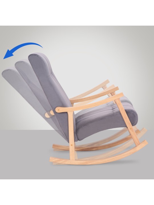 Gyngestol Saltillo fløjl, natura/grau