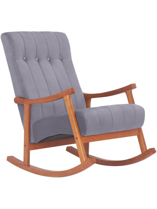 Gyngestol Saltillo fløjl, valnød/grå