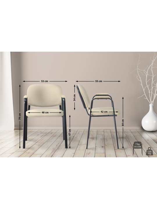 Besøgsstol Ken PRO stof, creme