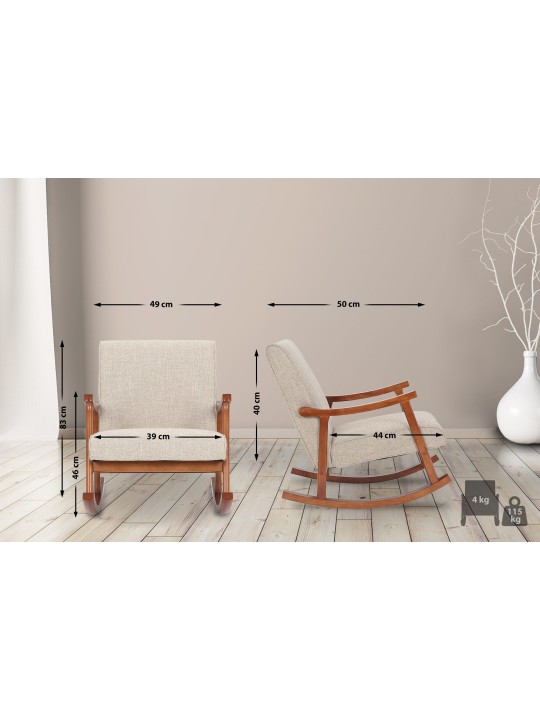 Gyngestol Morelia stof valnød, creme