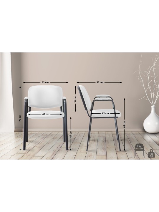 Besøgsstol Ken PRO kunstlæder, hvid Besøgsstol Ken PRO kunstlæder, hvid