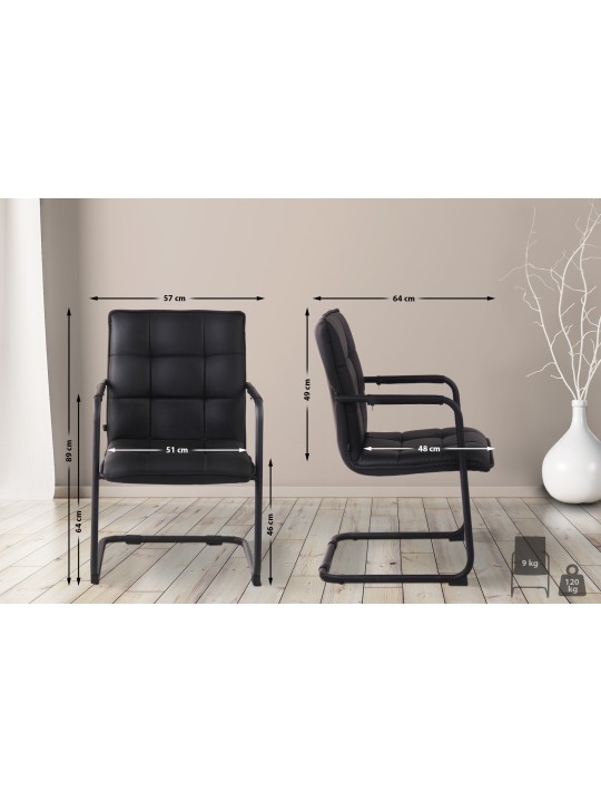 Besøgsstol Gandia kunstlæder, sort Besøgsstol Gandia kunstlæder, sort