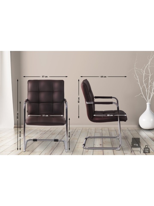 Besøgsstol Gandia imiteret læder krom, brun Besøgsstol Gandia imiteret læder krom, brun