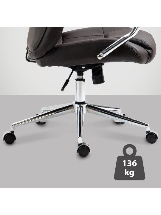 Kontorstol Salford ægte læder, brun