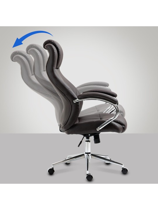 Kontorstol Salford ægte læder, brun