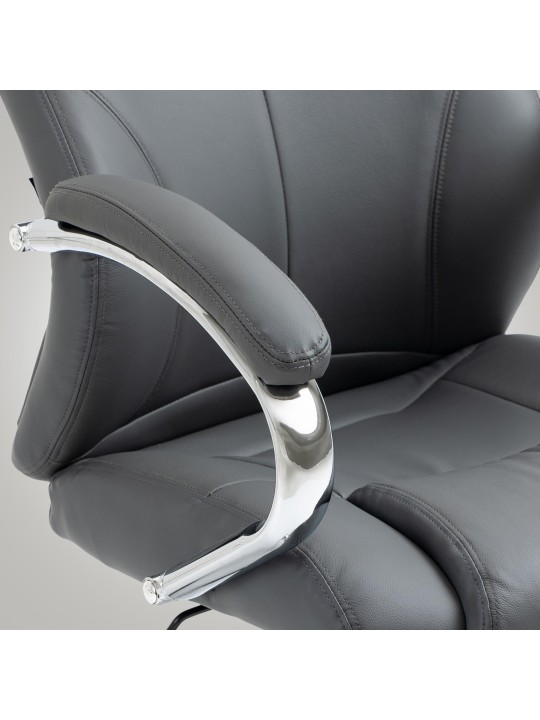 Kontorstol Salford ægte læder, grå