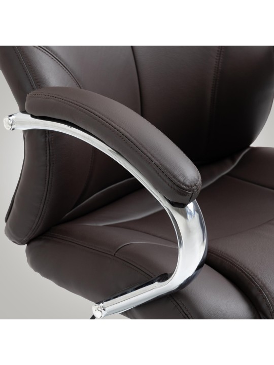 Kontorstol Salford ægte læder, brun