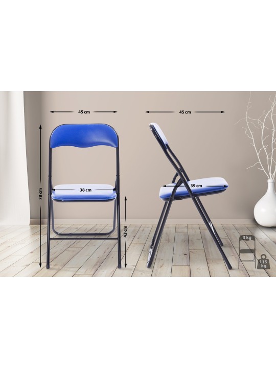 Klapstol Felix, blå/sort