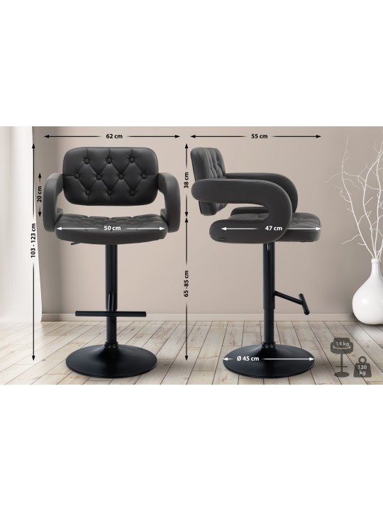 Barstol Dublin, grå