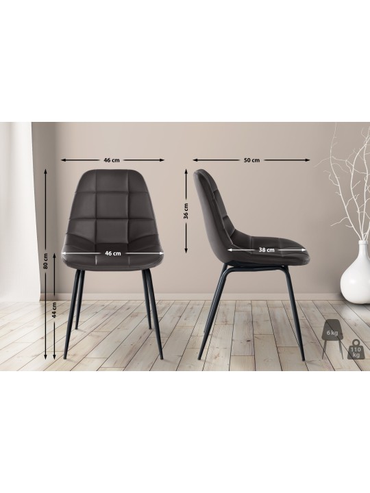 Sæt med 2 stole Tom imiteret læder, brun Sæt med 2 stole Tom imiteret læder, brun