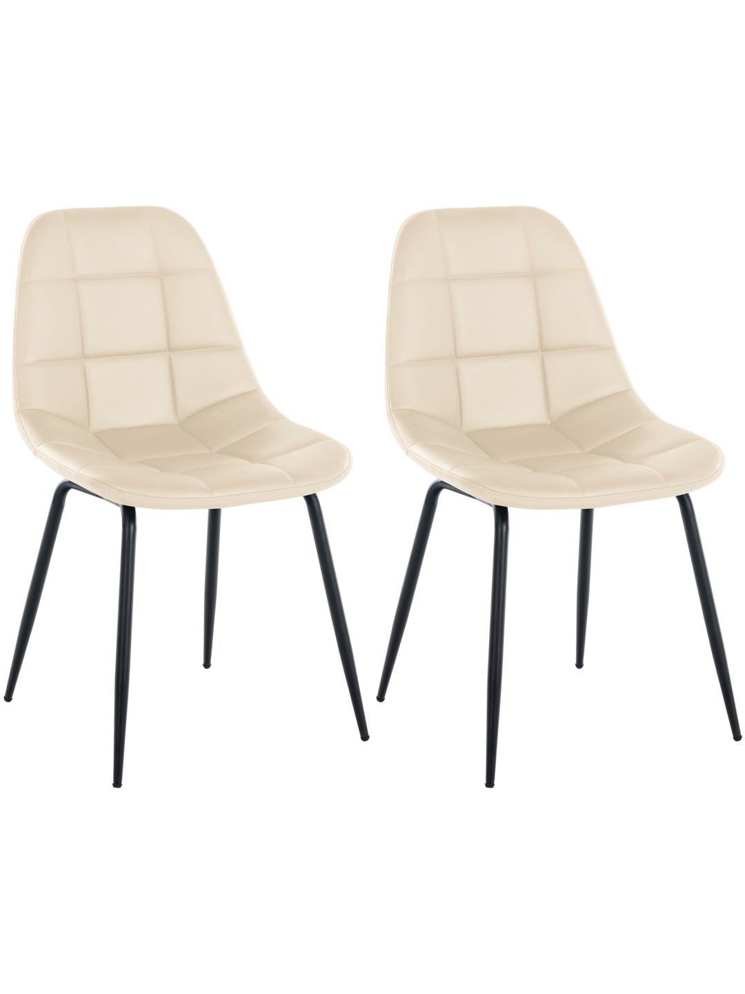 Sæt med 2 stole Tom imiteret læder, creme