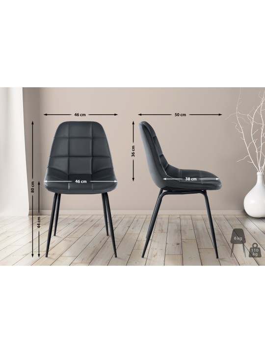 Sæt med 2 stole Tom imiteret læder, grå Sæt med 2 stole Tom imiteret læder, grå