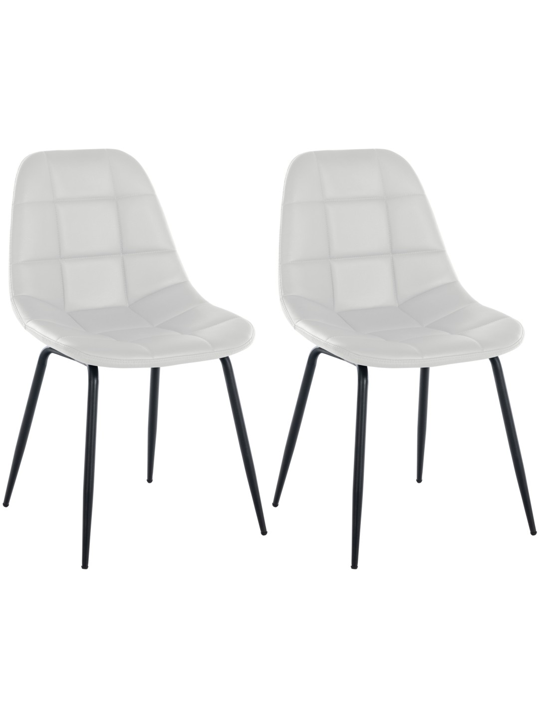 Sæt med 2 stole Tom imiteret læder, hvid