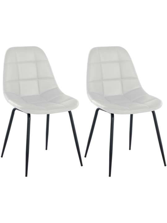 Sæt med 2 stole Tom imiteret læder, hvid Sæt med 2 stole Tom imiteret læder, hvid