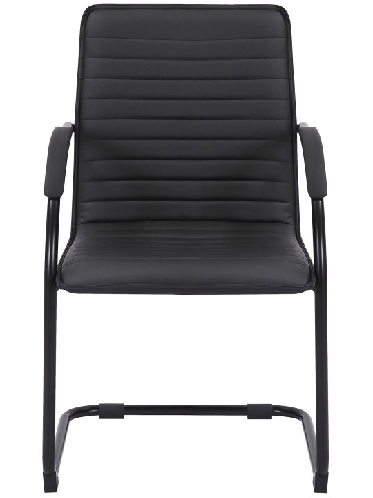 Sæt med 2 besøgsstole Tira imiteret læder, sort/sort