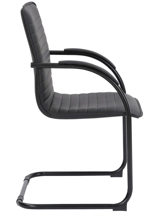 Sæt med 2 besøgsstole Tira imiteret læder, sort/sort