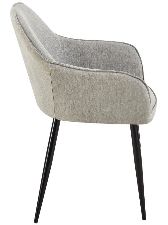 Sæt med 2 spisestuestole Boise stof, grå