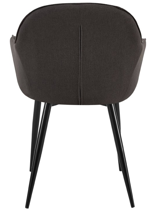 Sæt med 2 spisestuestole Boise stof, sort