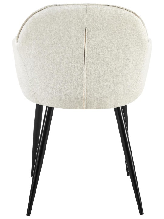 Sæt med 2 spisestuestole Boise stof, creme