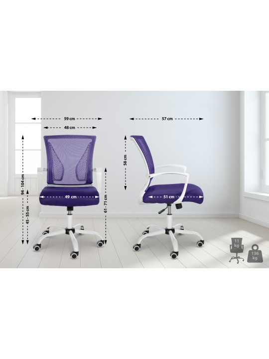 Kontorstol Tracy W, lilla