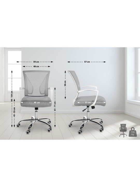 Kontorstol Tracy C, lysegrå