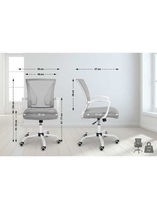 Kontorstol Tracy W, lysegrå