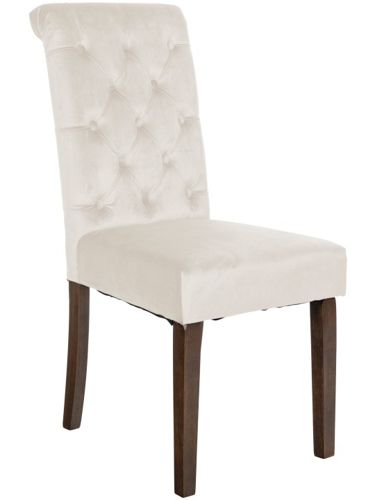 Lisburn spisestuestol i fløjl, creme