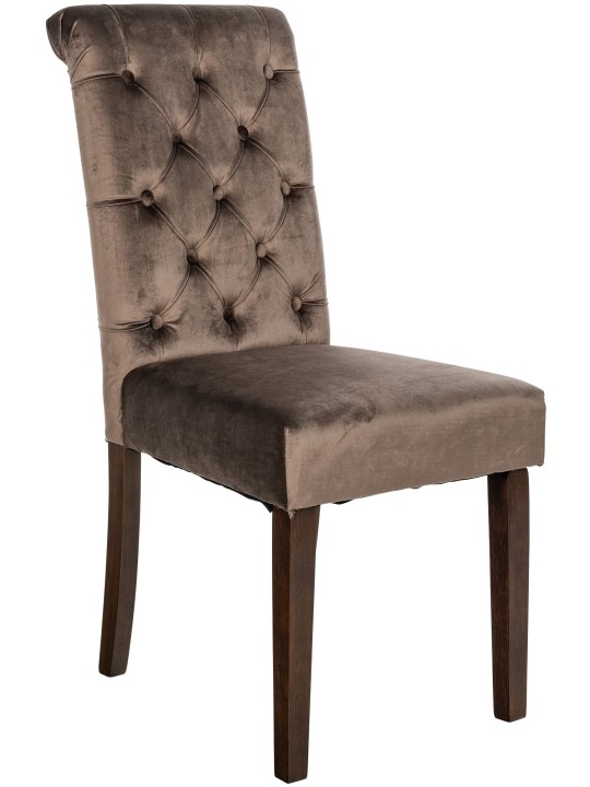 Spisestuestol Lisburn fløjl, brun Spisestuestol Lisburn fløjl, brun